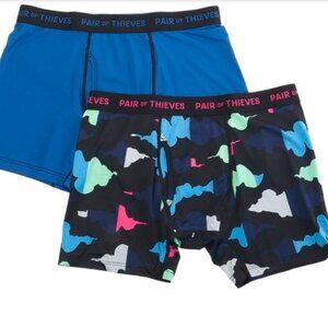 🆕 Pair Of Thieves SuperFit Mesh Magic 5" Boxer Briefs 2-Pack Blue/Camo Small